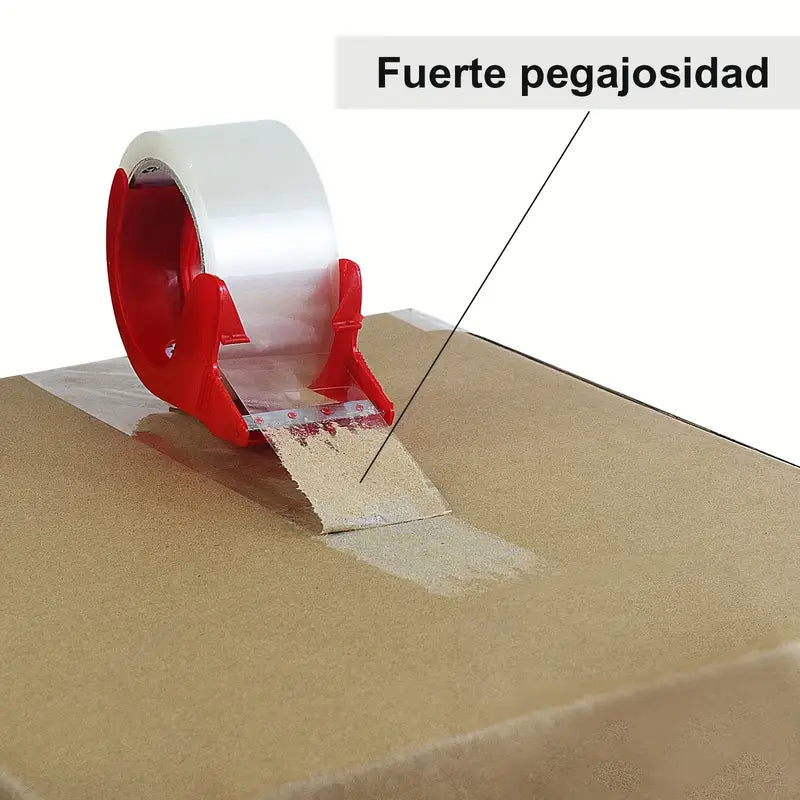 BOMEI PACK Clear Box Sealing Tape – 12 Rolls (48 mm × 60 yd) with Heavy-Duty Dispenser — Clear Packaging & Shipping Tape for Offices, Schools, Homes & Factories