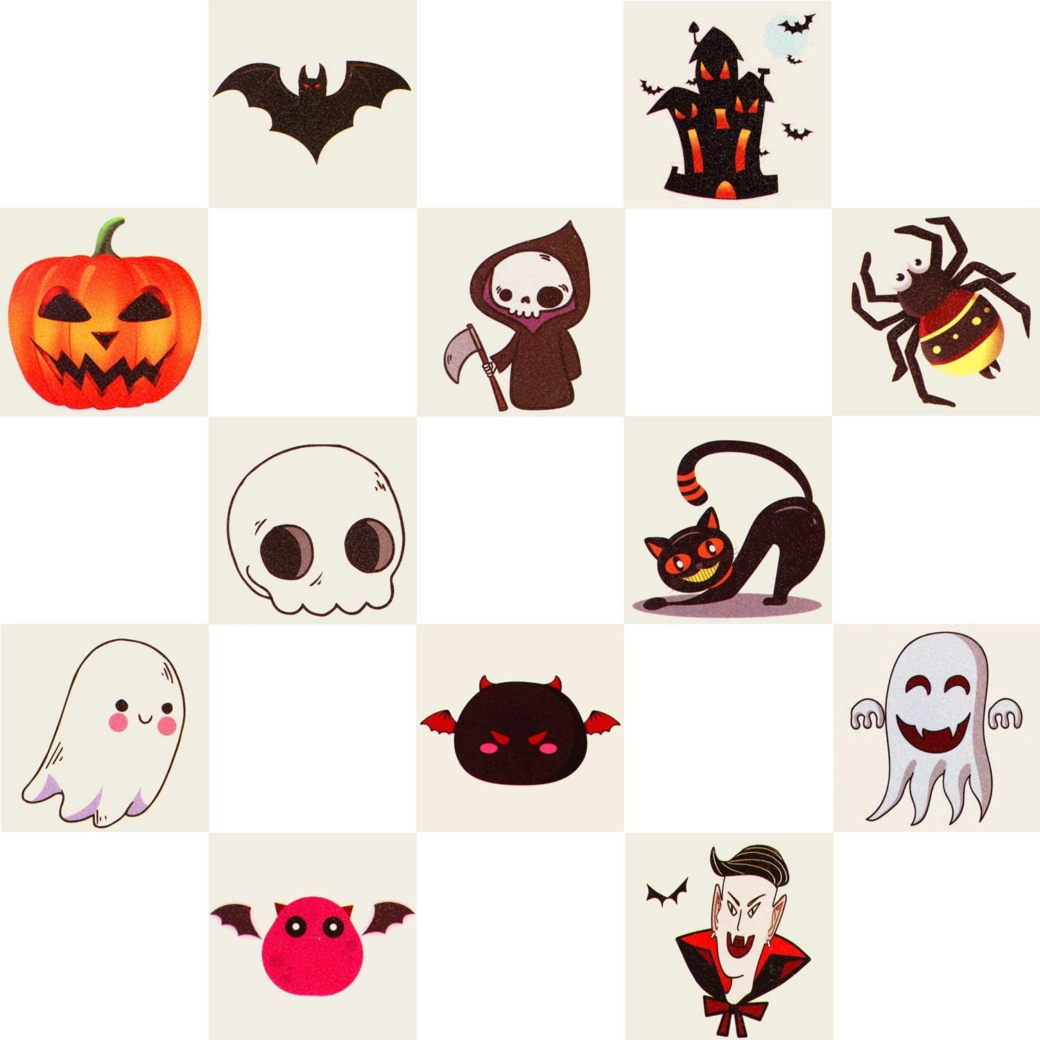 156-Piece Party Favors Assortment | 72 Glitter Tattoos | 48 Erasers | 12 Ducks | 12 Sticker Sheets | 12 Pencils - Halloween Themed