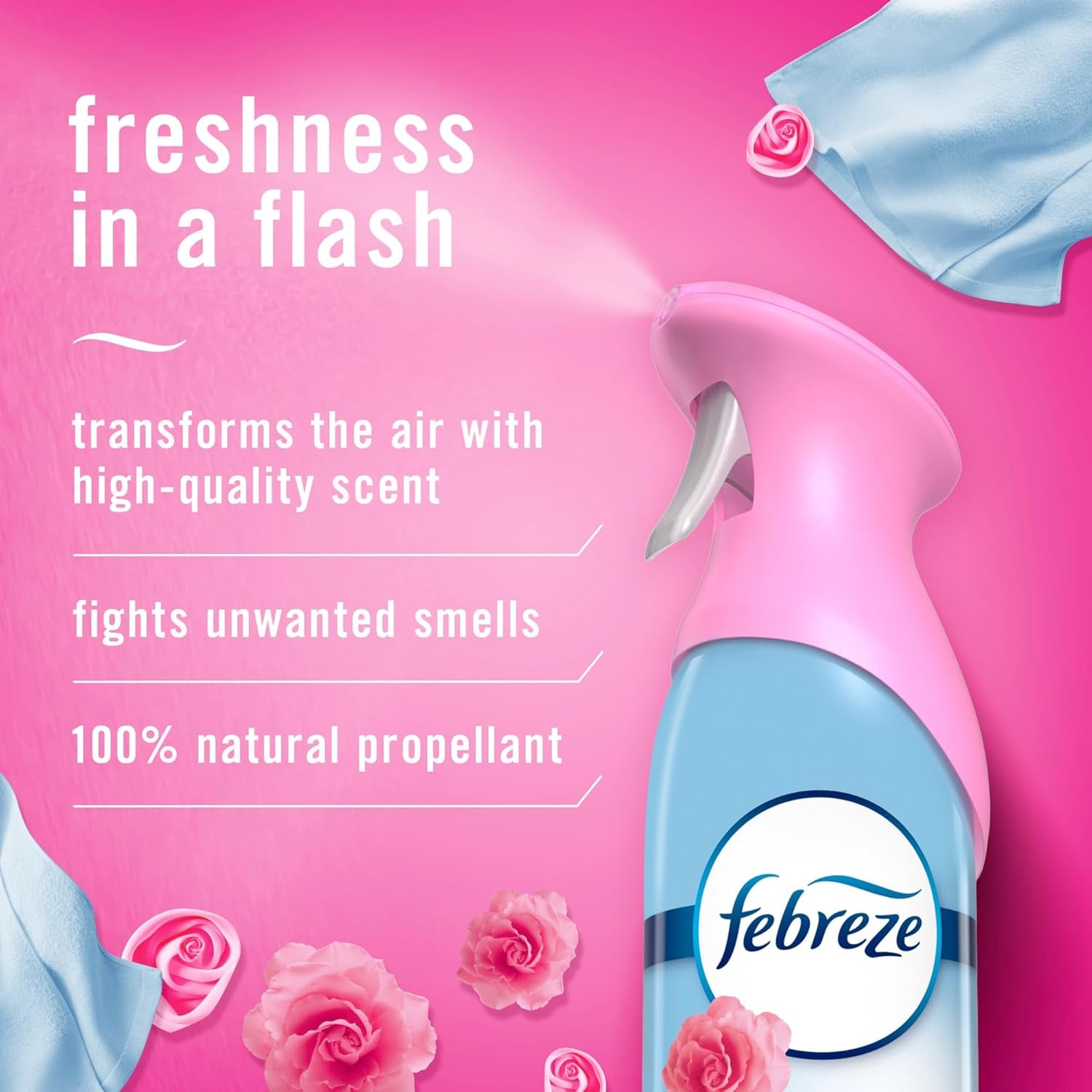 Air Mist Air Freshener Spray, Odor-Fighting Room Spray, Air Fresheners for Home and Bathroom and Kitchen, Aerosol Can, Downy April Fresh Scent, 8.8Oz, 2 Count