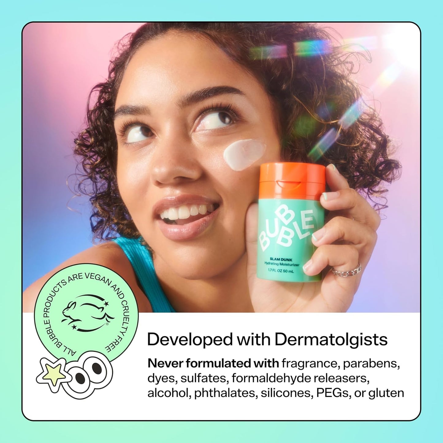 Slam Dunk Hydrating Face Moisturizer - Lightweight Face Lotion with Vitamin E + Aloe Vera - Daily Facial Moisturizer for Normal + Dry Skin - Skin Care with Blue Light Protection (50Ml)