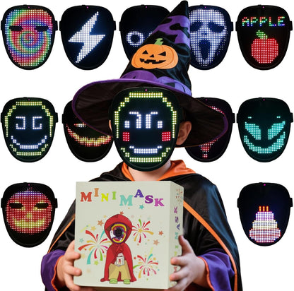 Led Mask Lighted up Mask - Led Masks with Gesture Sensing Costume for Halloween Costume Cosplay Party Cool Gifts