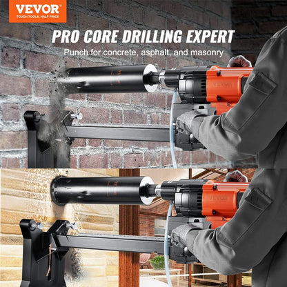 Diamond Core Drilling Machine, 10In Wet Concrete Core Drill Rig with Stand Wheels, 750RPM Speed & 1-1/4" Thread & Lifting Handle, 10In Drilling Diameter for Concrete Brick Block Stone, 2500W
