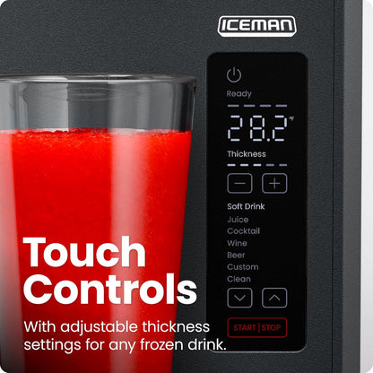 Slush-Ease Slushie Machine, Frozen Drink Maker & Slushy Machine with 5 Presets + Custom Option, Easy-Dispensing Lever for Frozen Margaritas, Frappes, and Slushies - Black