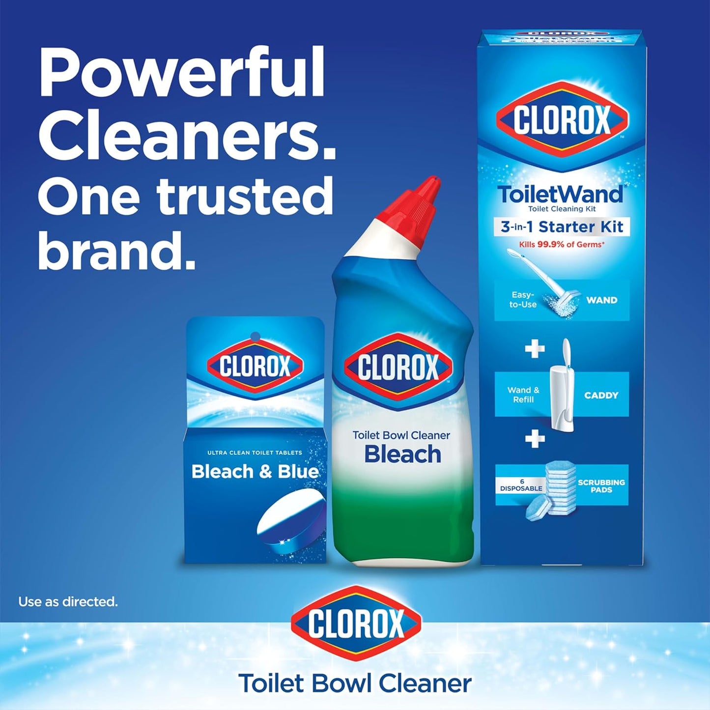 Ultra Clean Toilet Tablets Bleach & Blue, Rain Clean, 4 Ct (Package May Vary)