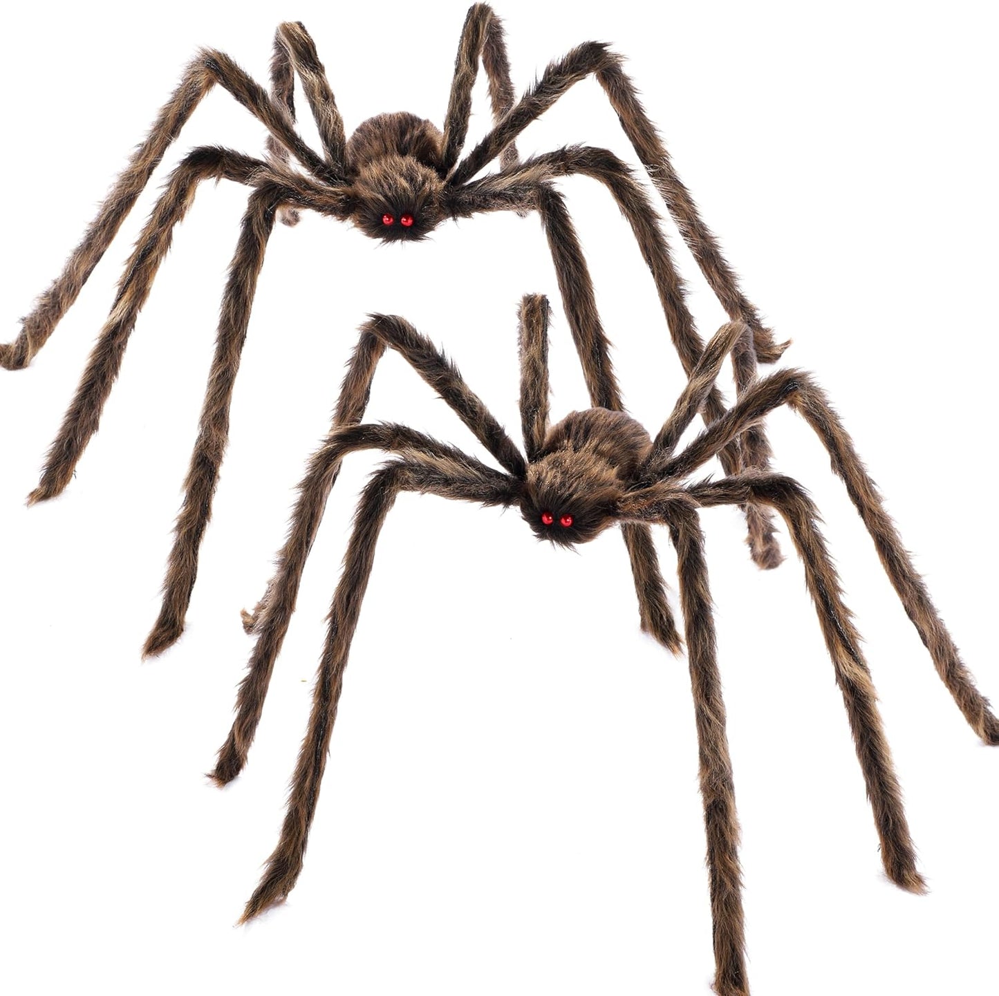2 Pack 5 Ft Halloween Outdoor Decorations Hairy Black Spider, Scary Giant Spider, Fake Large Haunted House Props, Halloween Yard Lawn Decorations Party Indoor Decor