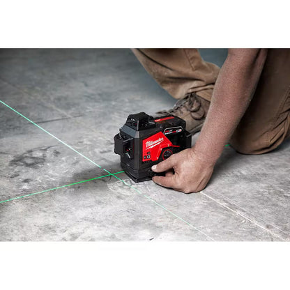 M12 12-Volt Lithium-Ion Cordless Green 250 Ft. 3-Plane Laser Level Kit with Laser Detector