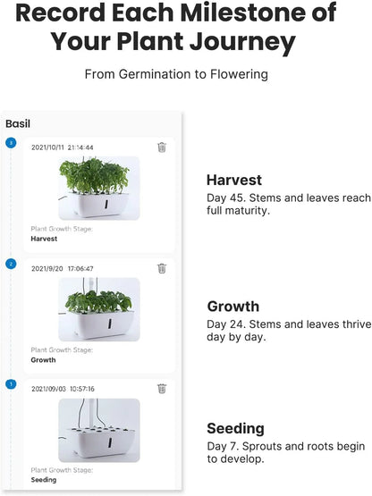 Wifi 12 Pods Hydroponic Growing System, Smart Indoor Herb Garden, Plants Germination Kit