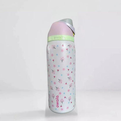 Owala Freesip 32Oz – Urban Outfitters Edition, Flower Crown, Tea Time Pink Hydration Bottle, Pillow Fight Cherry, Candy Coated