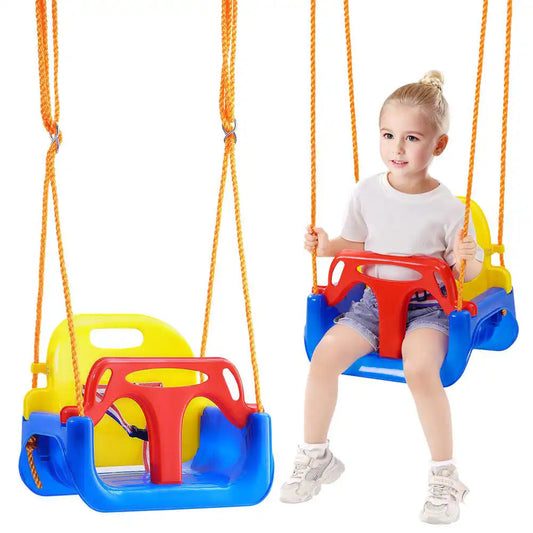3-In-1 Toddler Swing Set Seat, 200 Lbs. Weight Capacity Baby Swing Seat, with Ropes and Snap Hooks Detachable Swing Seat