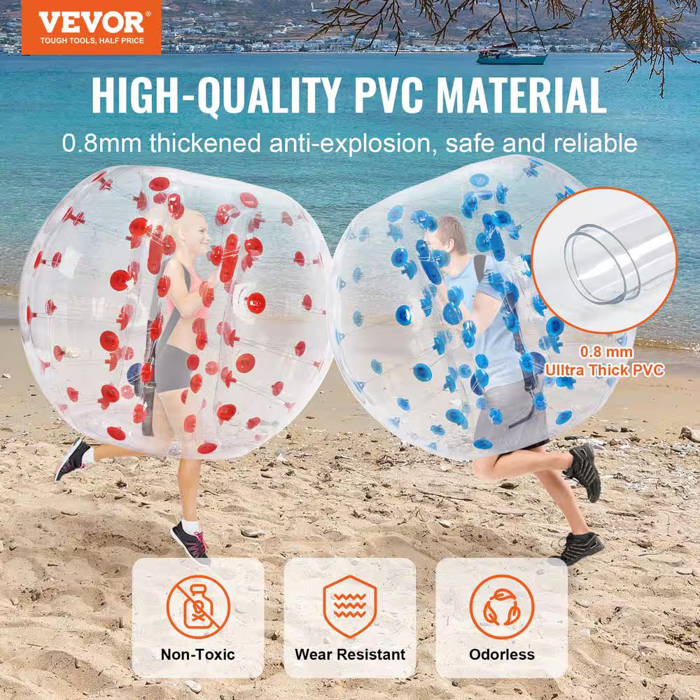 Inflatable Bumper Balls 2-Pack 5 Ft. /1.5M Body Sumo Zorb Balls Teen and Adult 0.8 Mm Thick PVC