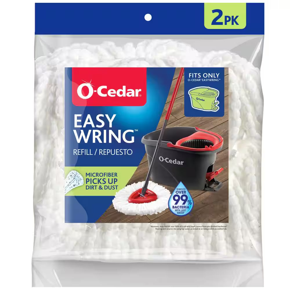 Easywring Spin Mop Head Replacements, Machine Washable Microfiber Refills (2-Pack)
