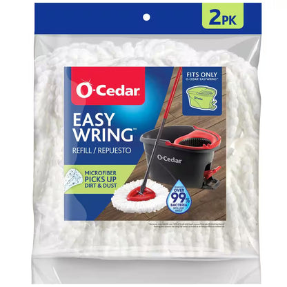 Easywring Spin Mop Head Replacements, Machine Washable Microfiber Refills (2-Pack)