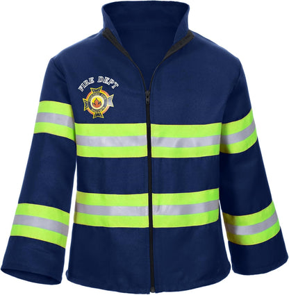 Kid'S Fireman Firefighter Costume Toys with Complete Accessories for Boys and Girls Birthday Halloween Party Dress up Navy Blue 2T 3T