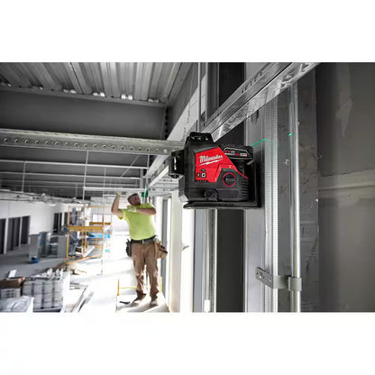 M12 12-Volt Lithium-Ion Cordless Green 250 Ft. 3-Plane Laser Level Kit with Laser Detector