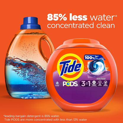 PODS Laundry Detergent Pacs, 3-In-1 Stain Remover, Odor Fighter, Color Protector, 112 Count, HE Compatible, Spring Meadow Scent