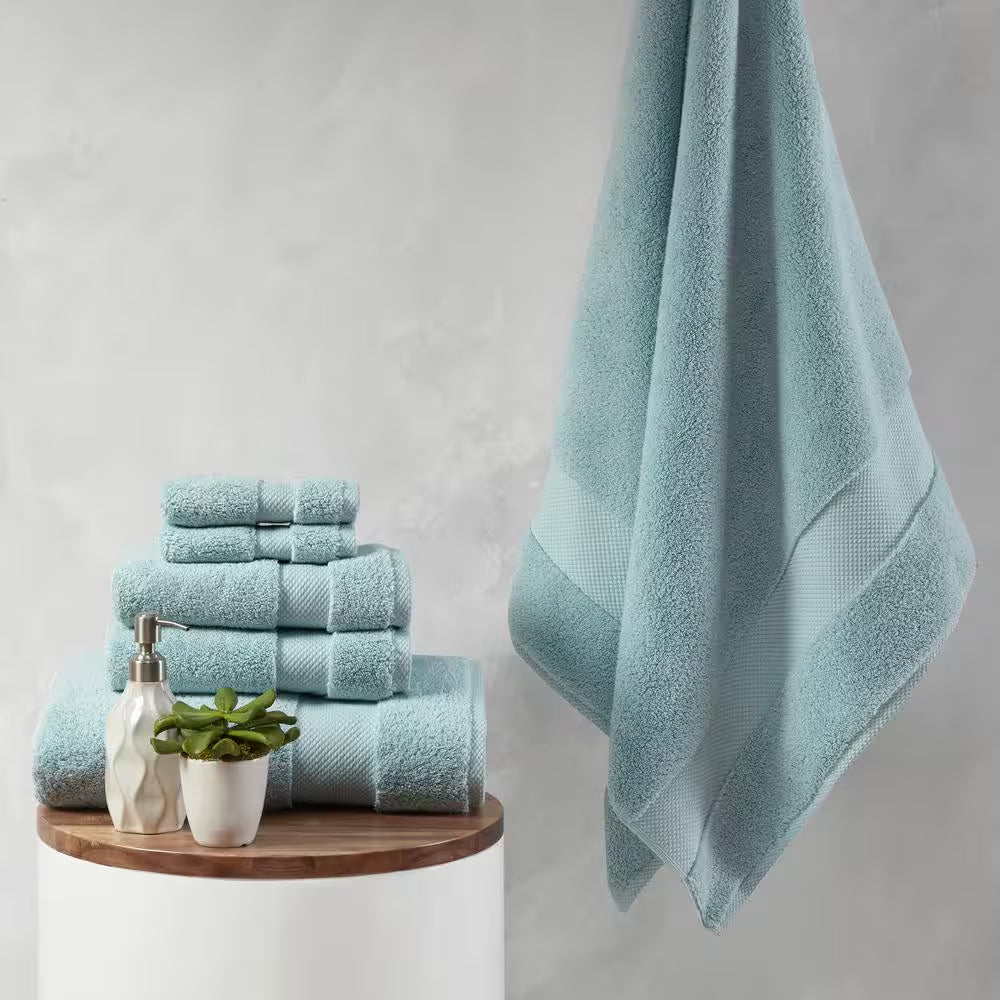 Splendor 6-Piece Blue 1000 GSM 100% Cotton Bath Towel Set