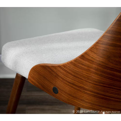 Anabelle Mid-Century Walnut and Grey Modern Dining Chair
