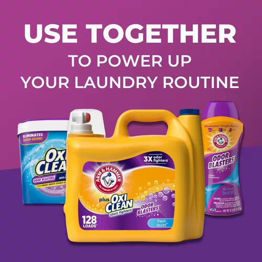 Oxiclean Odor Blasters Fresh Burst Liquid Laundry Detergent, 128-Loads,166.5 Fl.Oz.