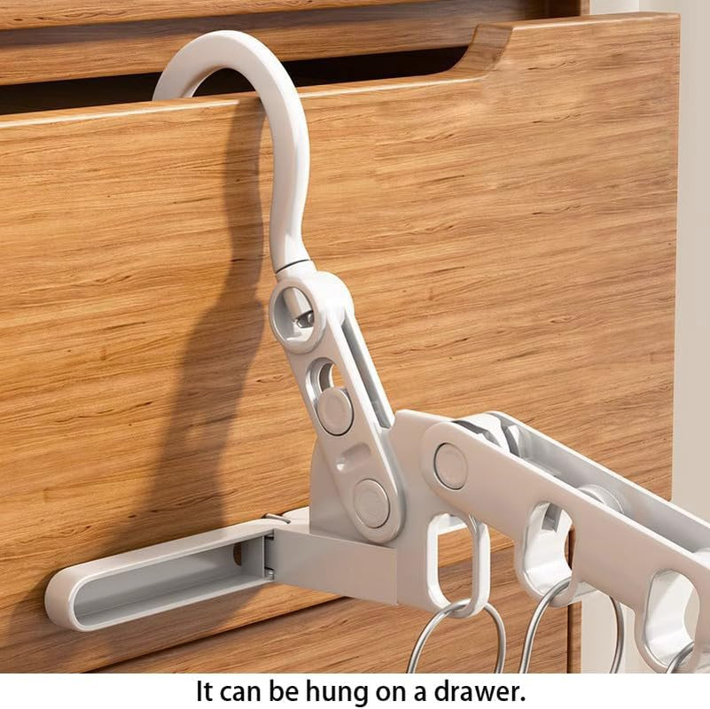 1Pc Portable Folding Clothes Drying Rack and 5 Pcs Foldable Hangers Which Is a Great Combo for Travel, Hotels, Camping, with a Large Storage Bag