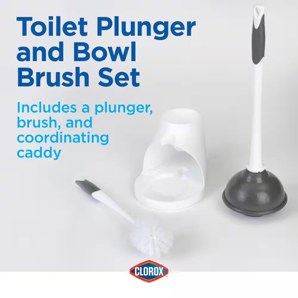 Toilet Brush and Holder Plunger and Bowl Brush Combo (1-Pack)