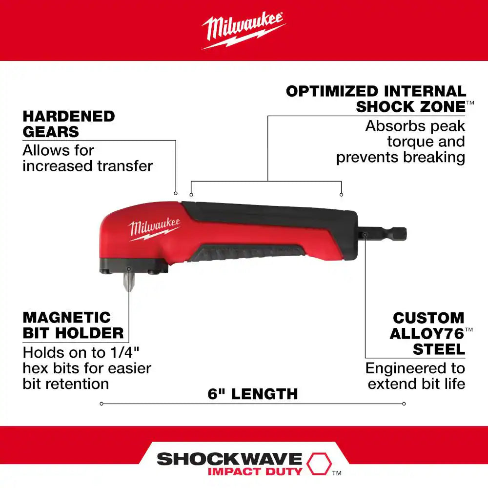 SHOCKWAVE Impact Duty Alloy Steel Screw Driver Bit Set (45-Piece) W/ SHOCKWAVE Right Angle Drill Adapter