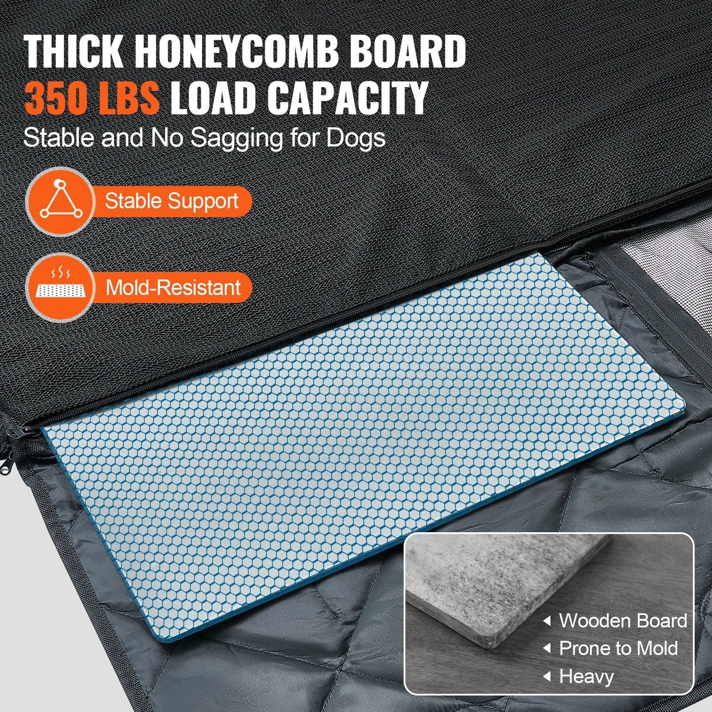 VEVOR 53 X 24.8 in Dog Car Seat Cover for Back Seat Waterproof 600D for Cars