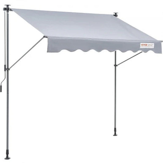 VEVOR Manual Retractable Awning, 78 Outdoor Retractable Patio Awning Sunshade Shelter, Adjustable Patio Door Window Awning Canopy with 39 Sun Shade Curtain for Backyard, Garden, Balcony