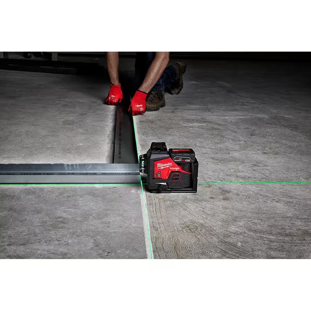 M12 12-Volt Lithium-Ion Cordless Green 250 Ft. 3-Plane Laser Level Kit with Laser Detector