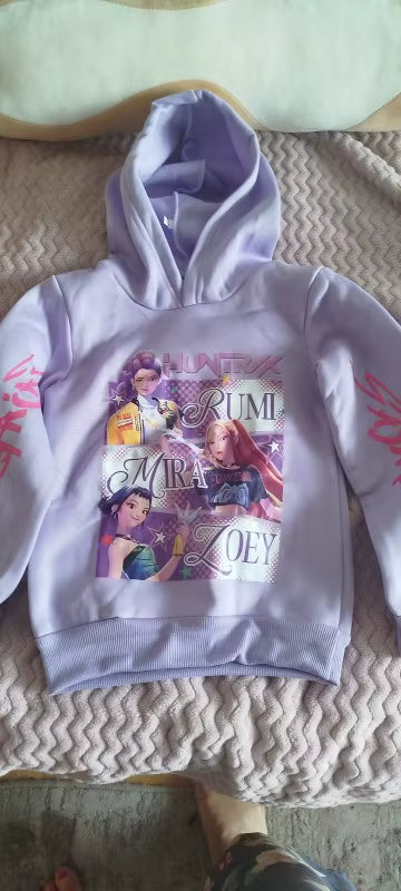 Kpop Demon Hunters Huntrix Hoodie Kids Clothes Princess Girls Clothing Fashion Boys Clothes Spring Autumn Sweatshirt Child Tops