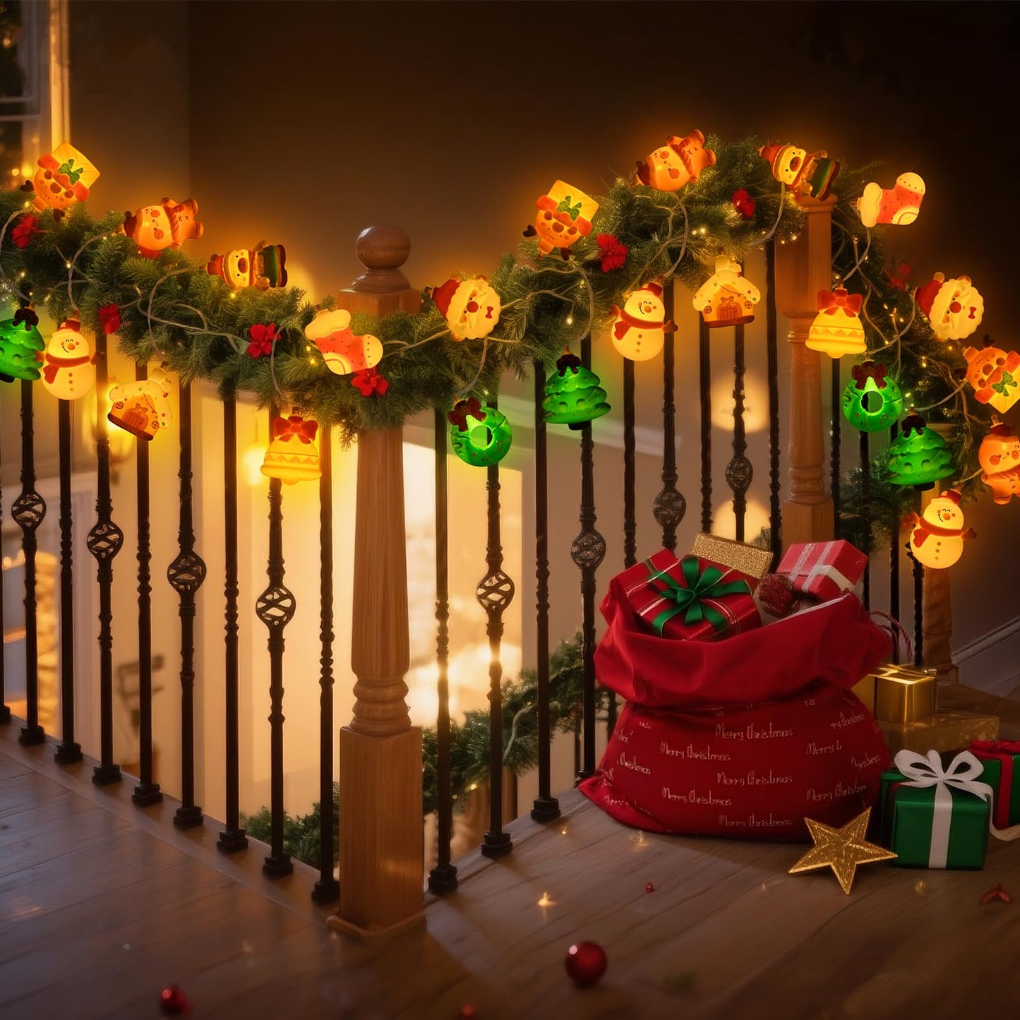 Halloween String Lights Decorations, 9.8FT 20 LED Halloween Fairy Lights, Battery Operated (Not Included) with Timer Function and 8 Flashing Modes, Cute Booday Lights 2025 Home Indoor Decor