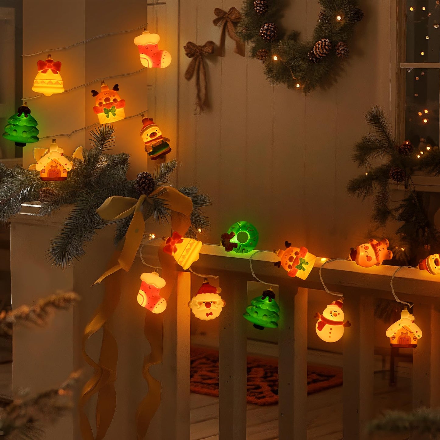 Halloween String Lights Decorations, 9.8FT 20 LED Halloween Fairy Lights, Battery Operated (Not Included) with Timer Function and 8 Flashing Modes, Cute Booday Lights 2025 Home Indoor Decor