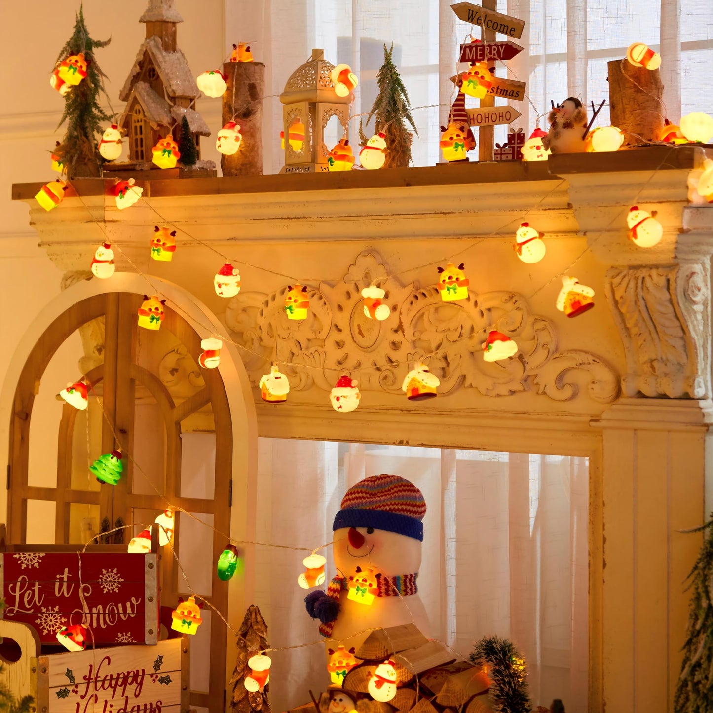 Halloween String Lights Decorations, 9.8FT 20 LED Halloween Fairy Lights, Battery Operated (Not Included) with Timer Function and 8 Flashing Modes, Cute Booday Lights 2025 Home Indoor Decor