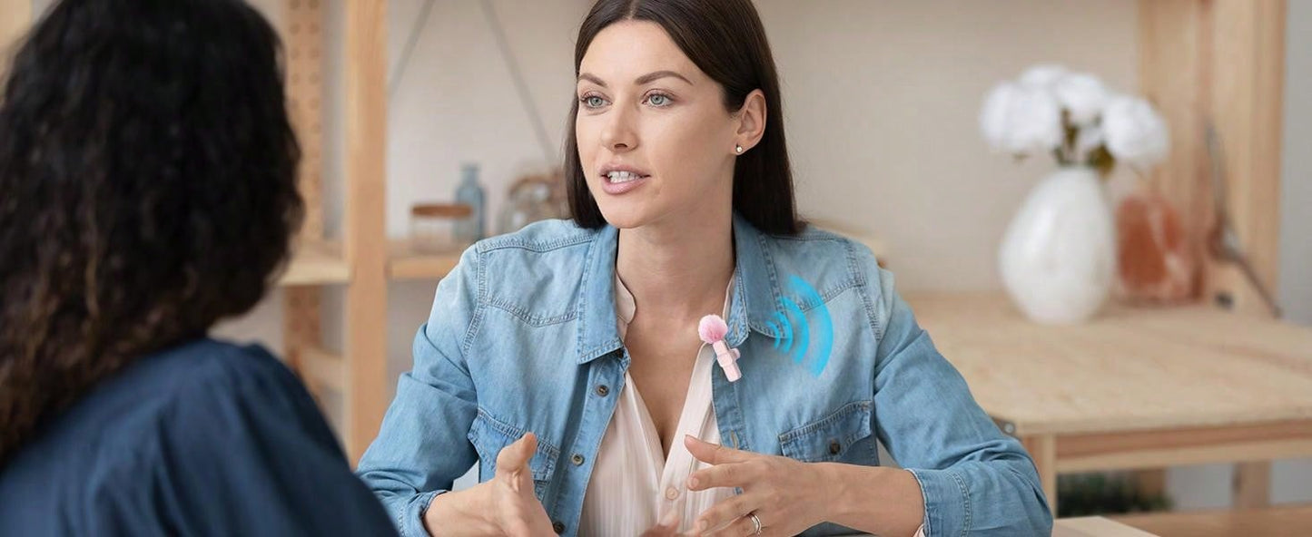 Professional Wireless Lavalier Microphone – Plug & Play Clip-On Lapel Mic for Smartphone, Vlog, Interview & Teaching
