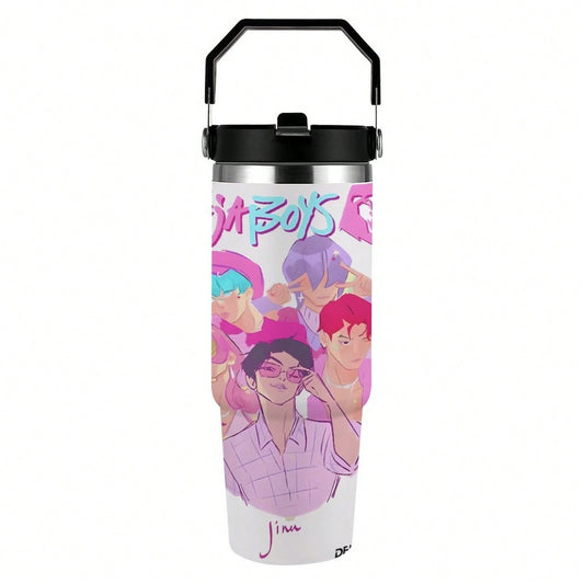 Neon Demon Kpop 30oz Insulated Car Tumbler – Anime Travel Mug with Lid & Straw | Stainless Steel Vacuum Cup