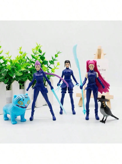 5pcs K-pop Action Figure Set – Derpys Tiger, Rumi, Mira, Zoey & Sussy Collectible Dolls for Fans