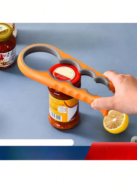 4-in-1 Bottle Opener – Multifunctional Anti-Slip Kitchen Tool for Easy Capping & Opening