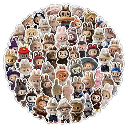 62PCS The Monsters Labubu Plush Cartoon Anime Stickers – Kawaii Decorative Sticker Pack