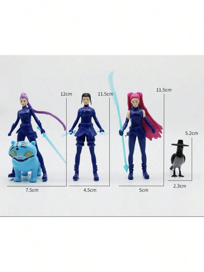 5pcs K-pop Action Figure Set – Derpys Tiger, Rumi, Mira, Zoey & Sussy Collectible Dolls for Fans