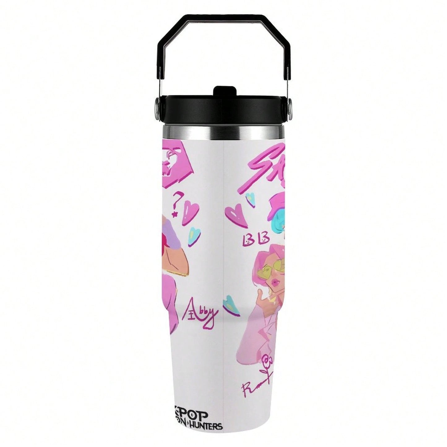 Neon Demon Kpop 30oz Insulated Car Tumbler – Anime Travel Mug with Lid & Straw | Stainless Steel Vacuum Cup