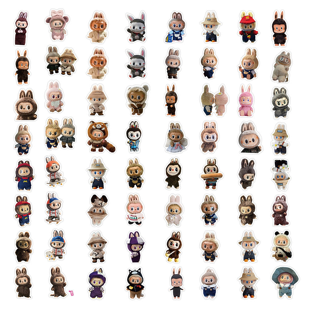 62PCS The Monsters Labubu Plush Cartoon Anime Stickers – Kawaii Decorative Sticker Pack