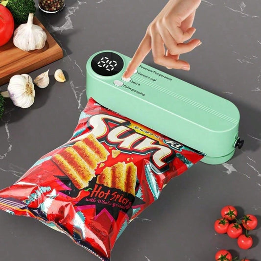 RAF One Portable Handheld Electric Vacuum & Sealing Machine – Compact Food Storage System with Reusable Bags