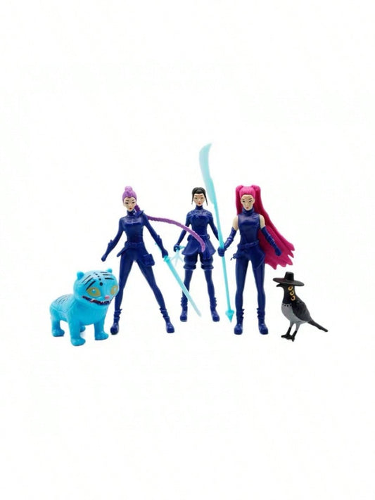 5pcs K-pop Action Figure Set – Derpys Tiger, Rumi, Mira, Zoey & Sussy Collectible Dolls for Fans