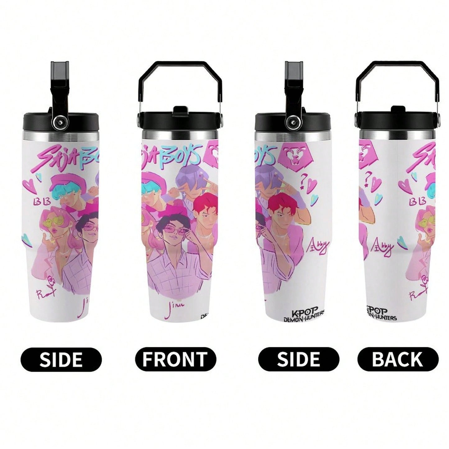 Neon Demon Kpop 30oz Insulated Car Tumbler – Anime Travel Mug with Lid & Straw | Stainless Steel Vacuum Cup