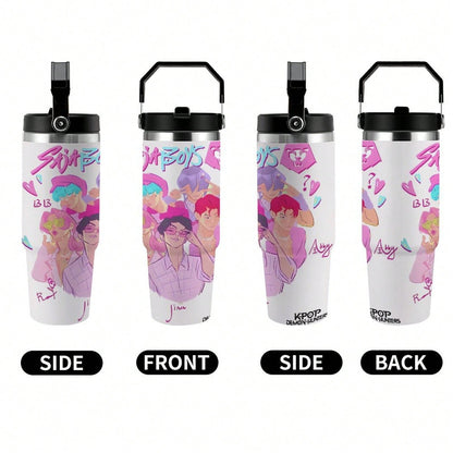 Neon Demon Kpop 30oz Insulated Car Tumbler – Anime Travel Mug with Lid & Straw | Stainless Steel Vacuum Cup