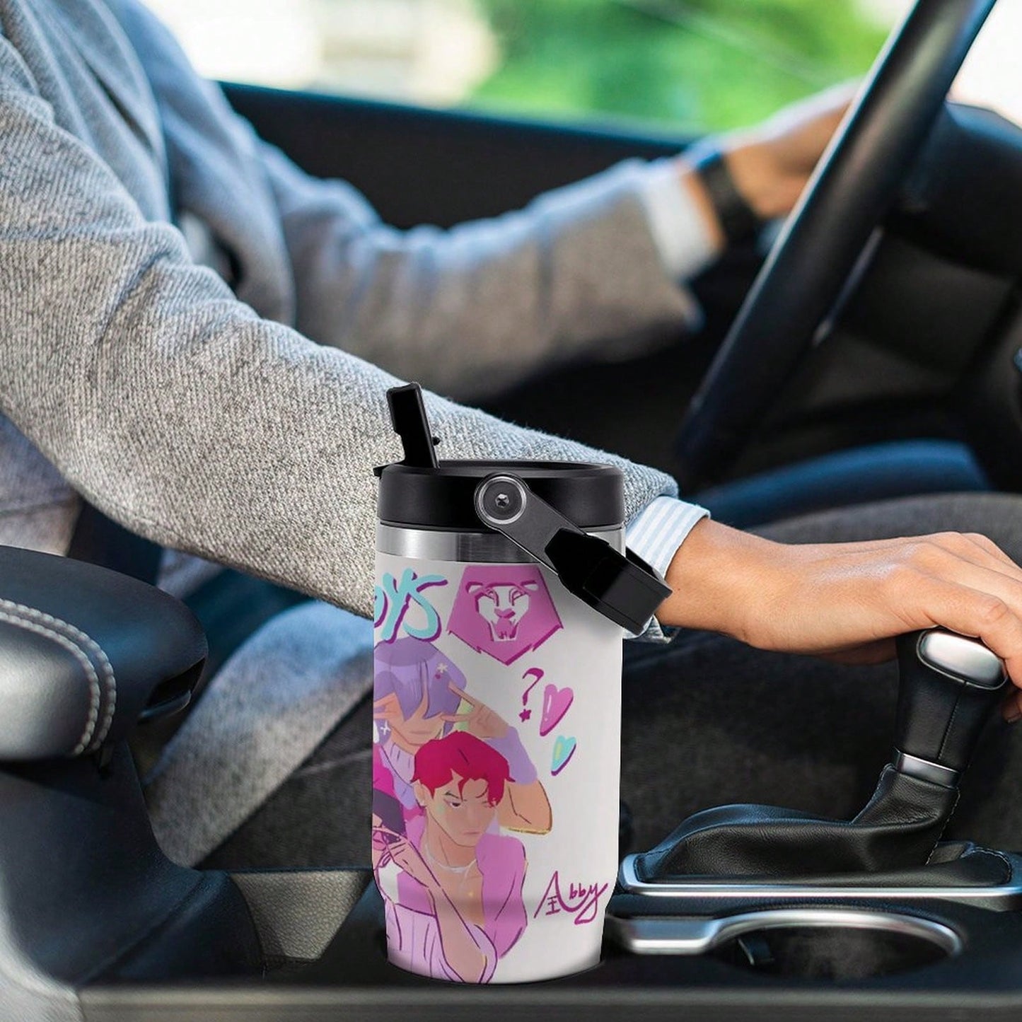 Neon Demon Kpop 30oz Insulated Car Tumbler – Anime Travel Mug with Lid & Straw | Stainless Steel Vacuum Cup