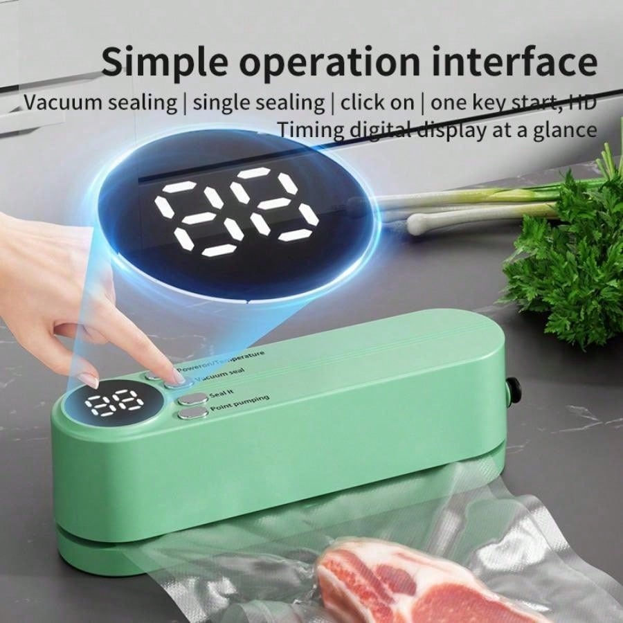 RAF One Portable Handheld Electric Vacuum & Sealing Machine – Compact Food Storage System with Reusable Bags