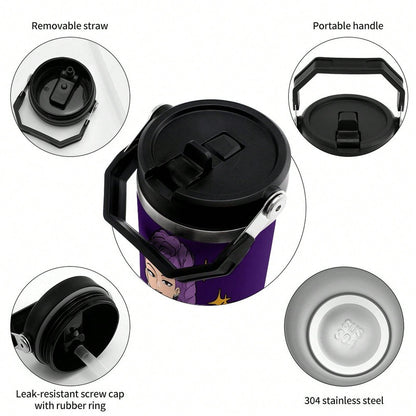 30oz Anime Pattern Vacuum Insulated Tumbler – Hot & Cold Travel Mug with Lid & Straw | Stainless Steel Car Cup