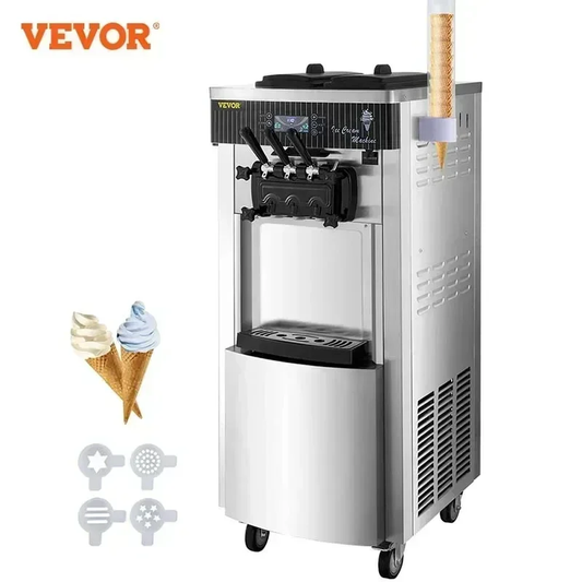Commercial Soft Ice Cream Machine 2200W 20-28L/H Ice Cream Maker Double 6L Hoppers Ice Cream Making Machine YKF-8228H