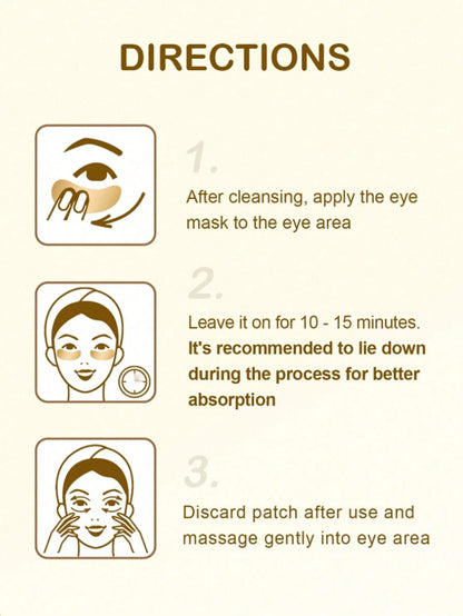 ✨ 60-Piece 24K Gold Eye Mask – Hydrating Firming Gel Patches for Dark Circles