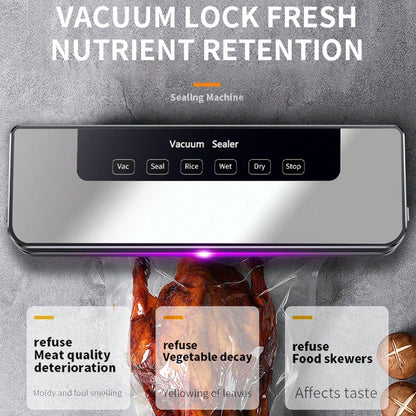 Vacuum Sealer Machine – Automatic Food Sealer with 30pcs Vacuum Bags, Small Household Packaging Machine